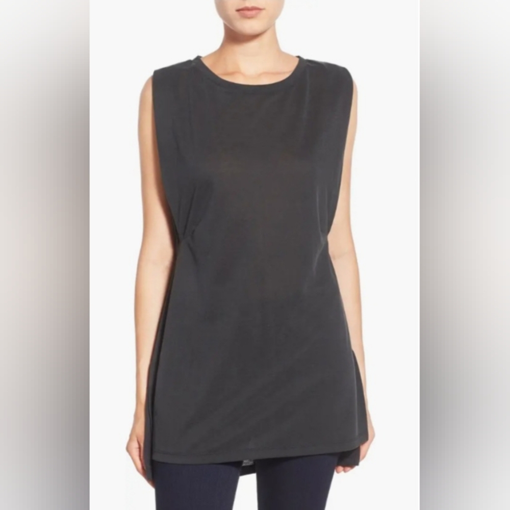 Halogen Side Pleat Sleeveless Jersey Tunic sz M